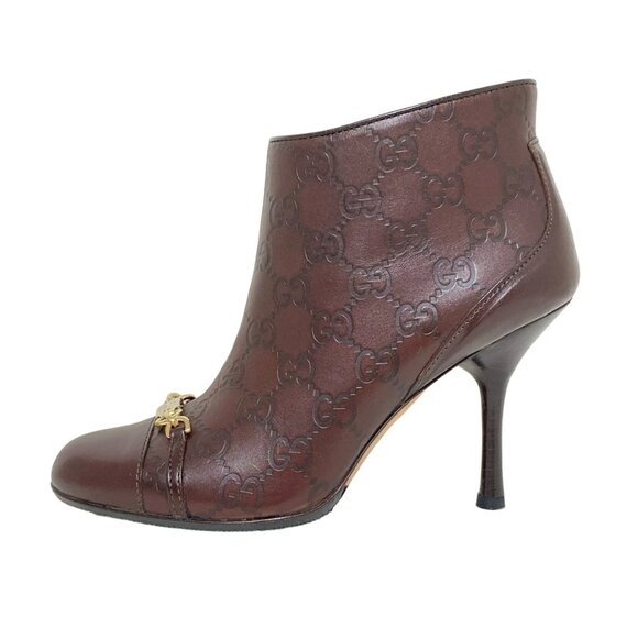 GUCCI Guccissima Dark Brown Leather - Women's Boots 164-051325 - Picture 1 of 7